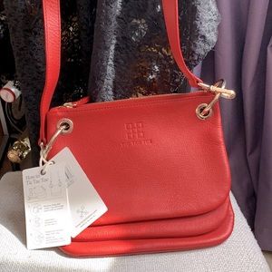Red leather “Triple Threat “ purse!